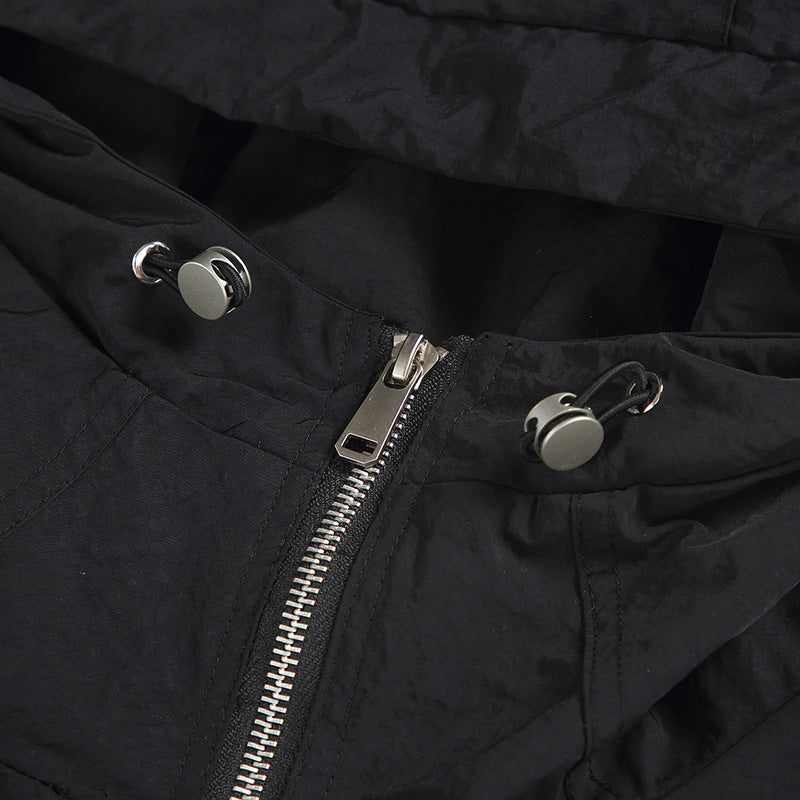 Unisex Ultraleichte Packbare Kapuzenjacke im Boxy-Relax-Schnitt mit Zwei-Wege-Metallreißverschluss Shop Nory
