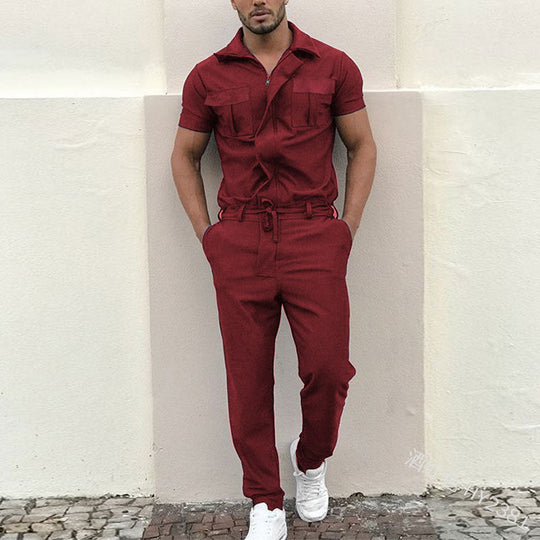 Damen Overall mit praktischen Taschen und elastischem Bund