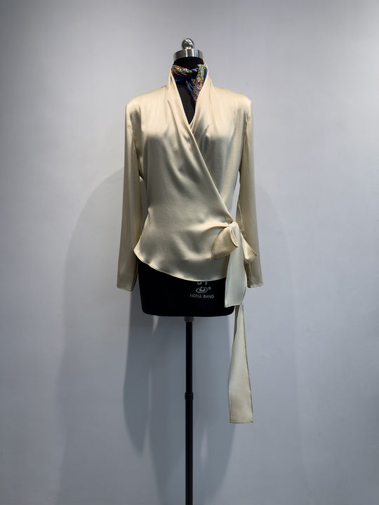 Damen Elegante Wickelbluse Shop Nory