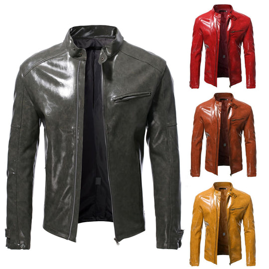 Herren Lederjacke mit hochwertigem Finish