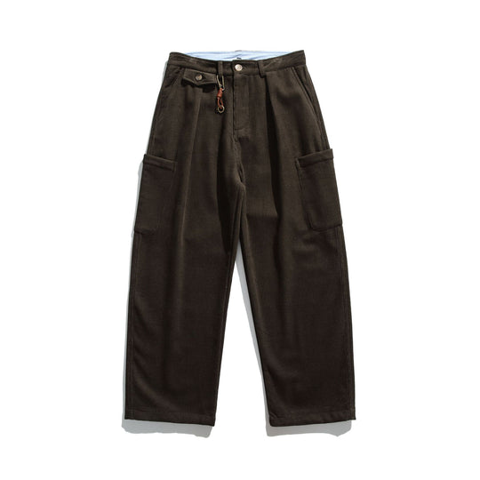 Herren Cord‑Cargo‑Hose mit hoher Taille, weitem Bein und aufgesetzten Pattentaschen Shop Nory