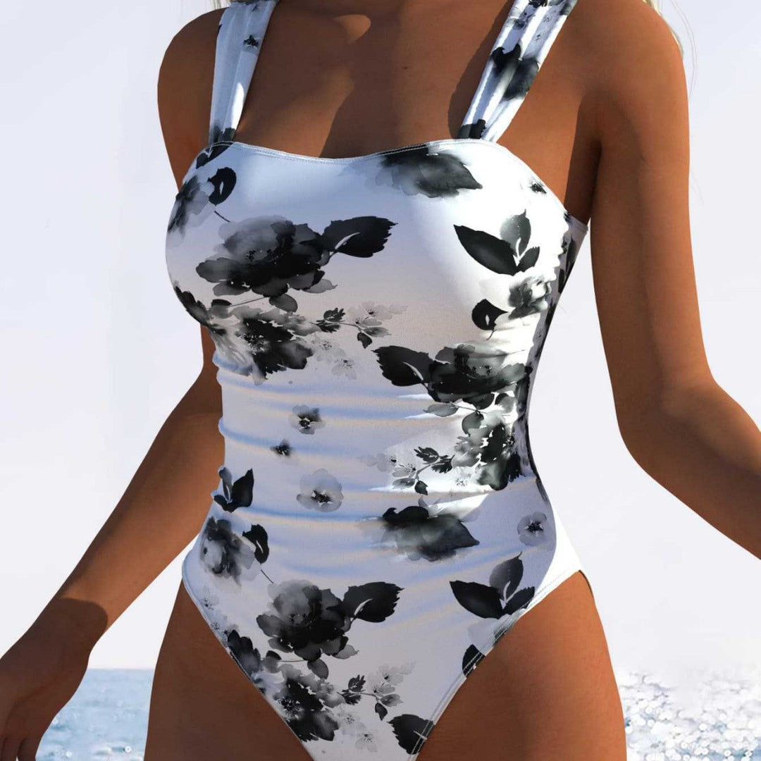 Damen Einteiler Badeanzug mit femininem Floral-Muster und komfortablem Schnitt