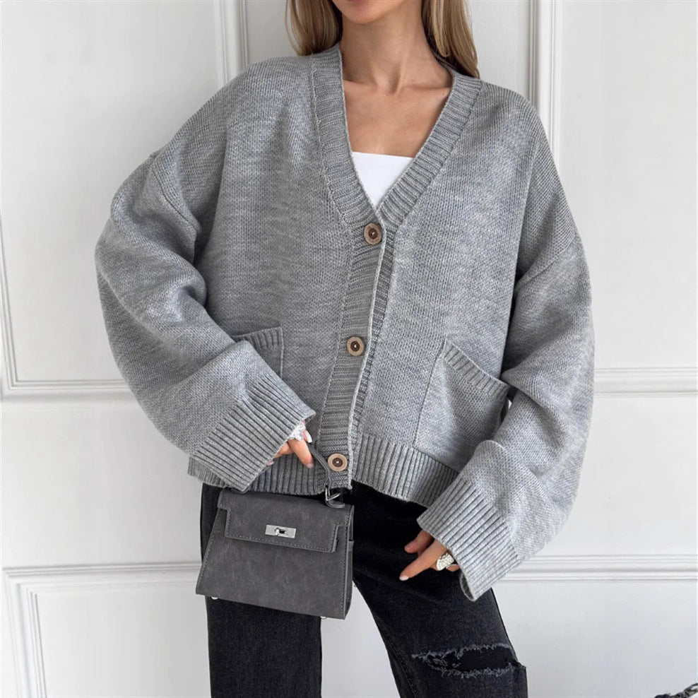 Damen Grobstrukturierter Cardigan mit praktischen Taschen Shopnory