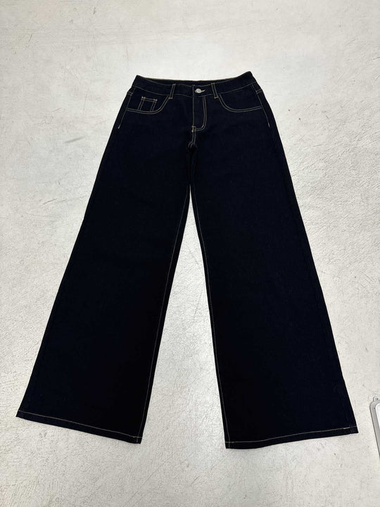 Damen nan weite Highwaist-Jeans mit weitem Bein, hohem Bund und Kontraststeppung Shop Nory