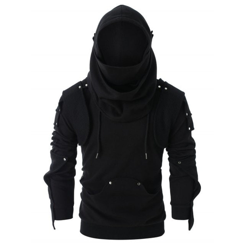 Herren stylischer Hoodie mit innovativem Kragen und praktischen Taschen
