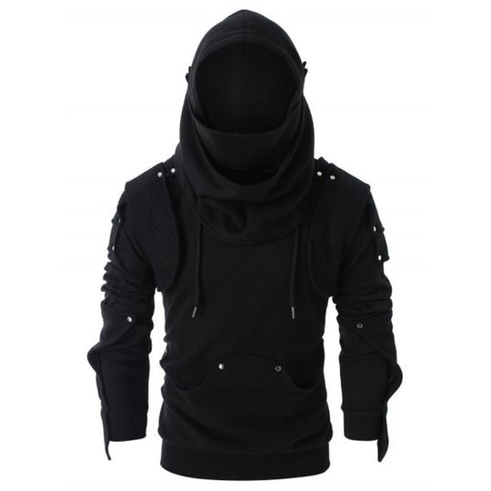 Herren stylischer Hoodie mit innovativem Kragen und praktischen Taschen