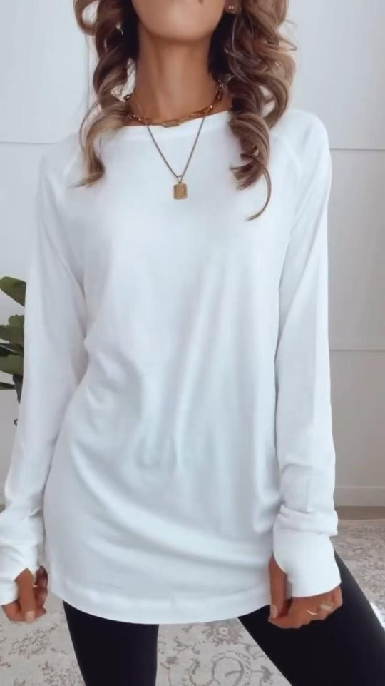 Damen Langarmshirt aus atmungsaktiver Baumwolle
