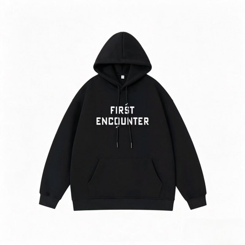 Unisex Oversize-Kapuzenpullover mit großem Frontprint, Kängurutasche und gerippten Bündchen Shop Nory