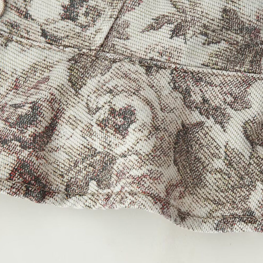 Damen Taillierte Jacquard-Jacke mit Stehkragen und Schößchen Shop Nory