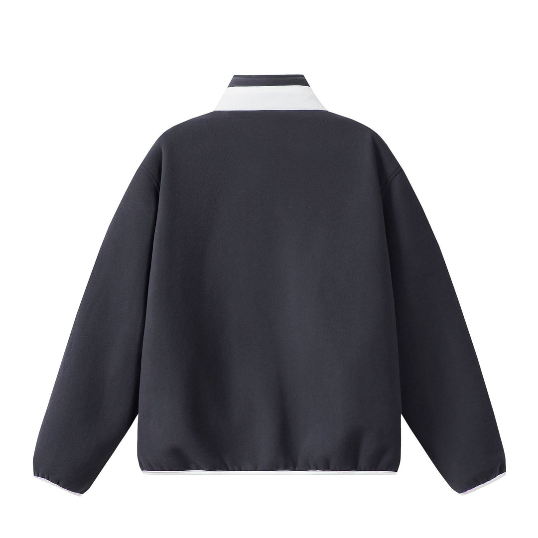 Unisex Oversize Fleece-Zipjacke mit Stehkragen und Kontrastpaspel Shop Nory