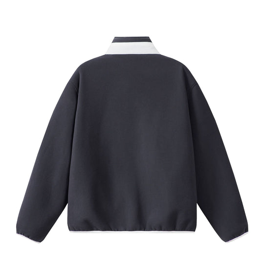 Unisex Oversize Fleece-Zipjacke mit Stehkragen und Kontrastpaspel Shop Nory