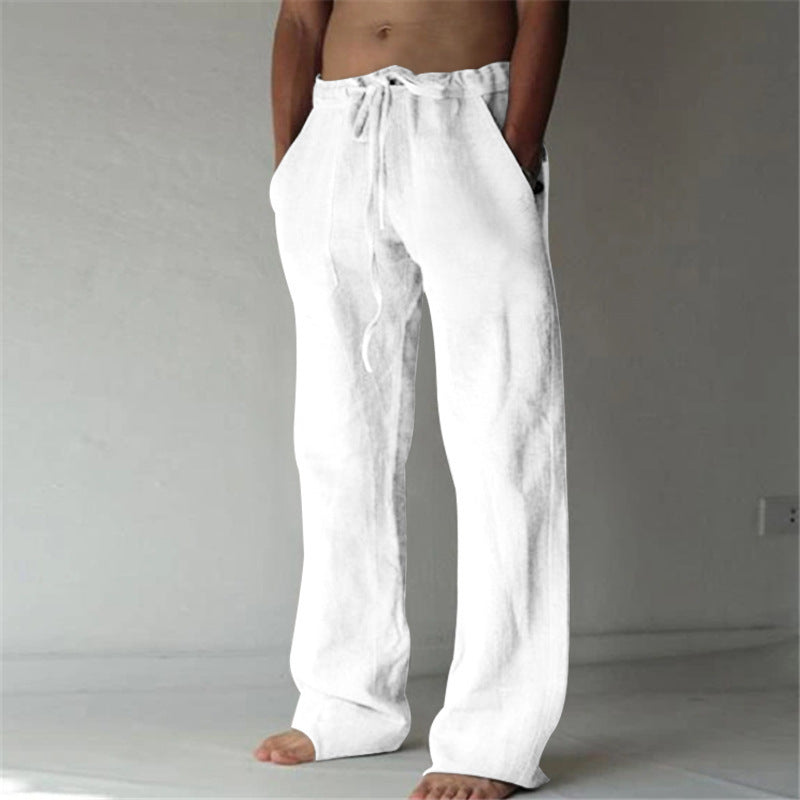 Herren nan lockere Leinenhose mit weitem Bein und Kordelzugbund Shop Nory