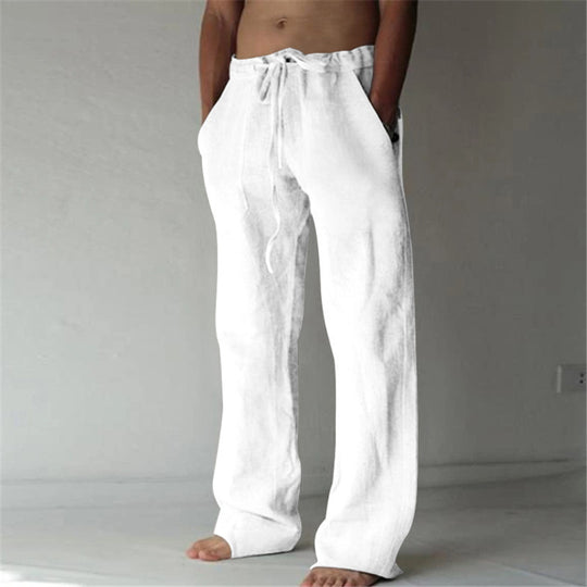 Herren nan lockere Leinenhose mit weitem Bein und Kordelzugbund Shop Nory