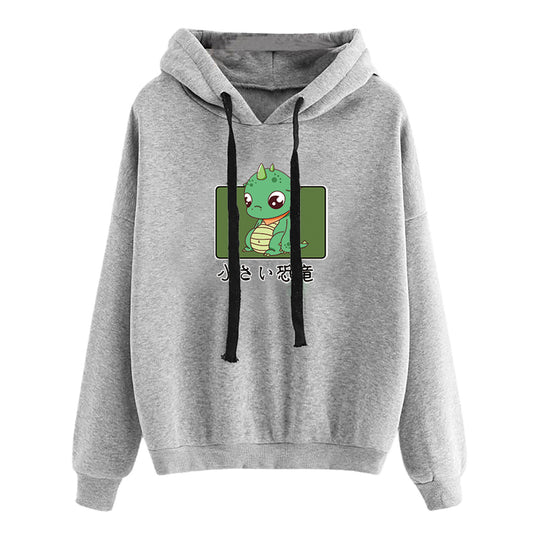 Damen nan kurz geschnittener Cropped-Kapuzenpullover mit niedlicher Frosch-Illustration und verstellbarer Kapuze Shop Nory