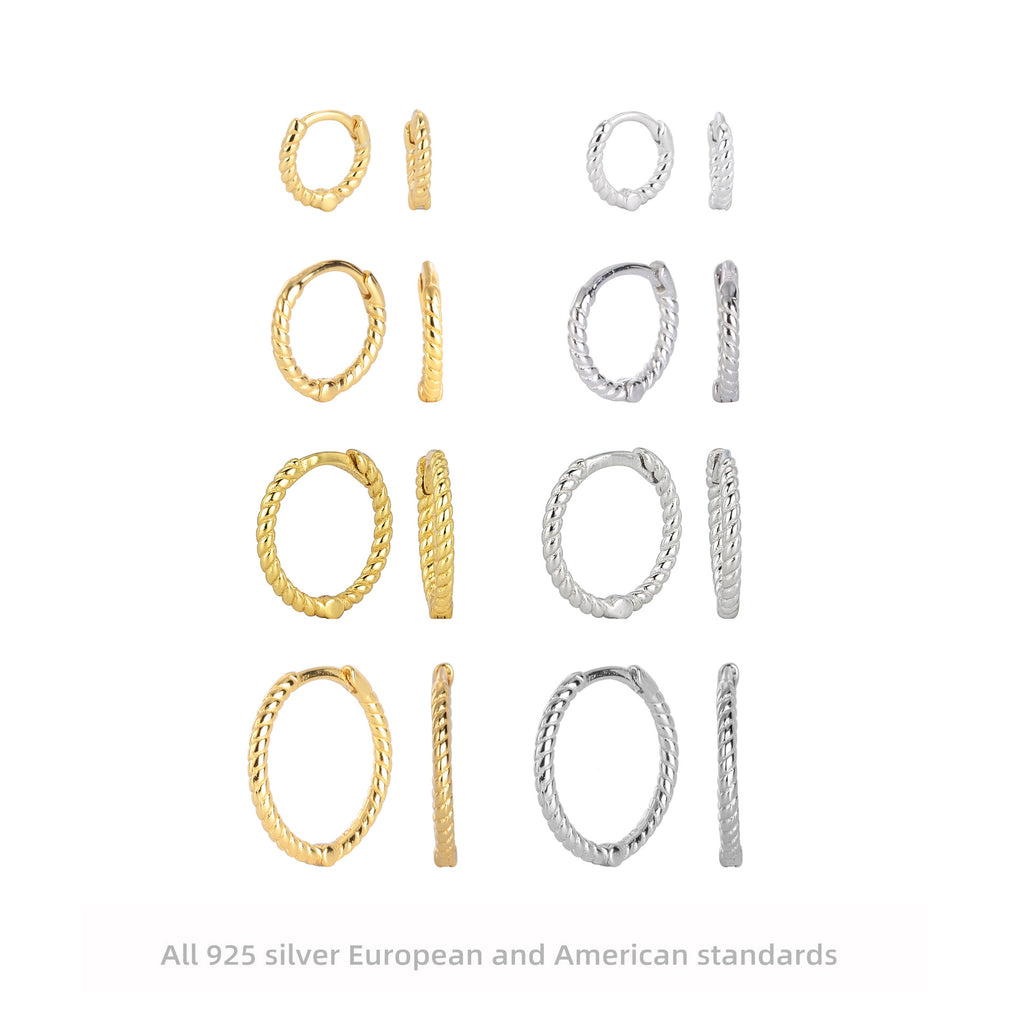 Damen Creolen mit gedrehtem Design aus 925 Sterlingsilber Shop Nory
