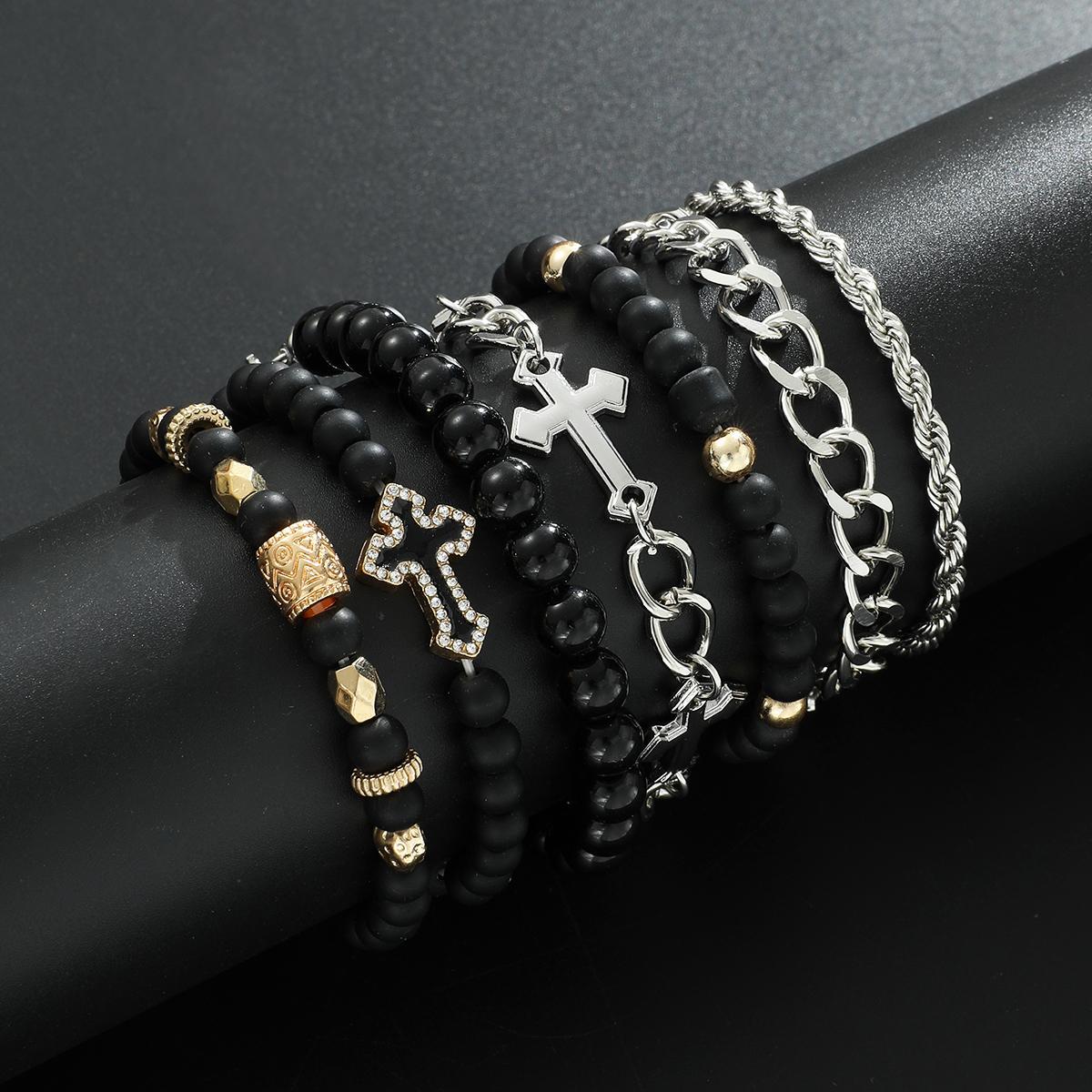 Damen Armband-Set mit modernen Kreuz- und Edelstein-Akzenten Shop Nory