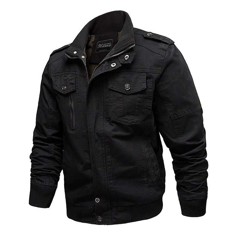 Herren Canvas-Fieldblouson im Utility-Style mit Schulterpatten, Brustpattentaschen und Rippbündchen Shop Nory
