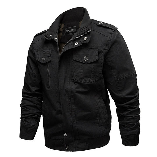 Herren Canvas-Fieldblouson im Utility-Style mit Schulterpatten, Brustpattentaschen und Rippbündchen Shop Nory