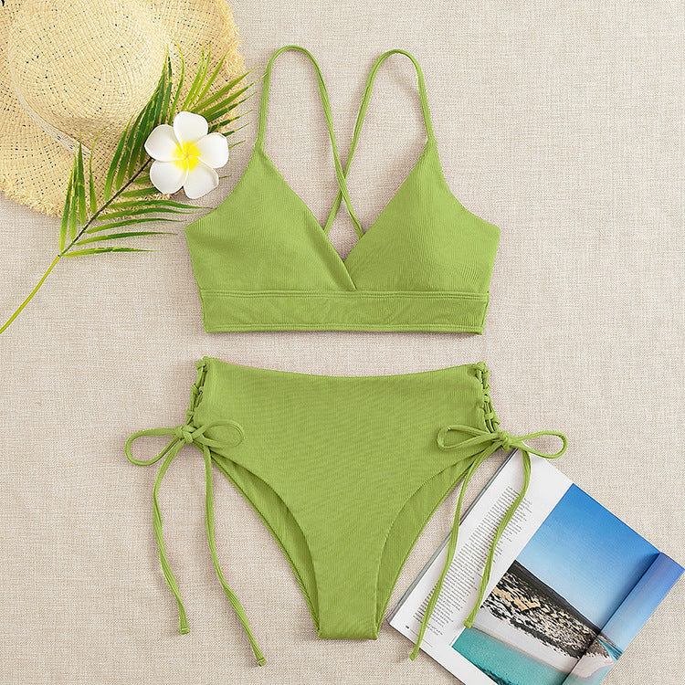 Damen Bikini-Set mit raffiniertem Schnürdetail Shopnory