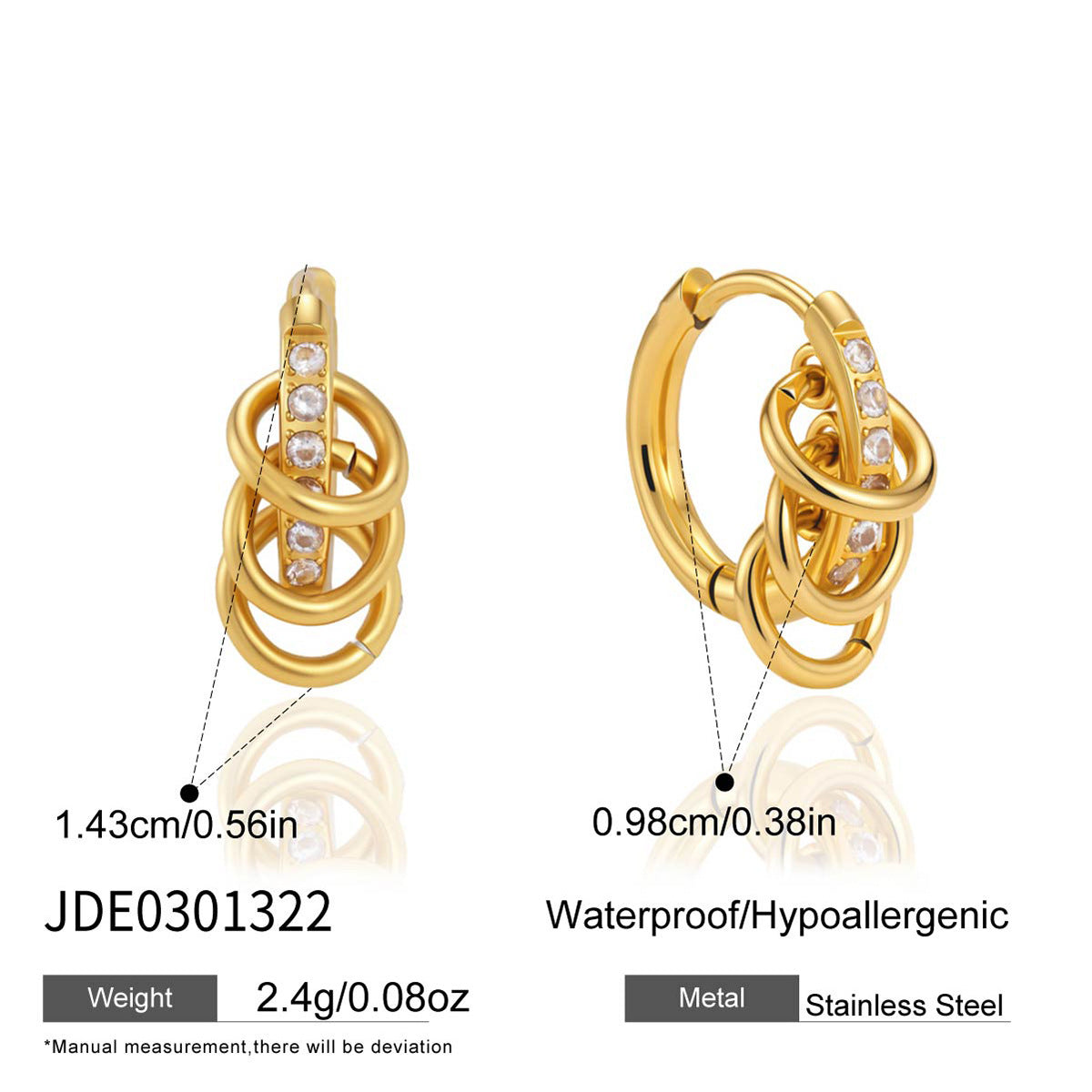 Damen Ohrhänger mit spiralisiertem Design und funkelnden Kristall-Elementen Shop Nory