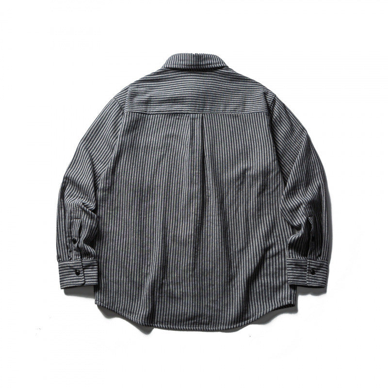 Herren Gestreiftes Oversize-Hemd aus gewaschenem Baumwollmix mit Brusttasche Shop Nory