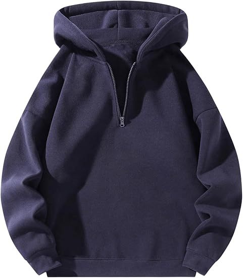 Herren sportlicher Kapuzenpullover mit halbem Reißverschluss