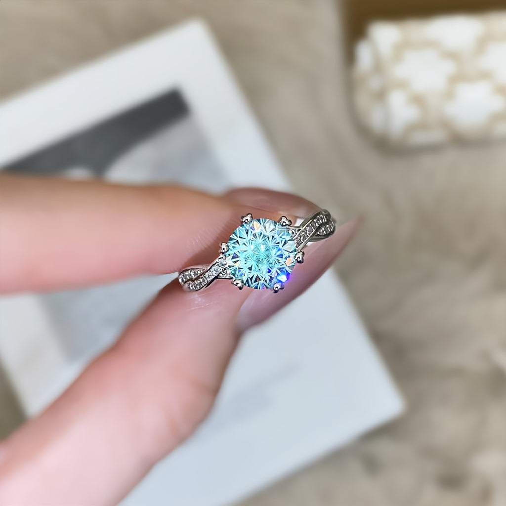 Damen eleganter Ring mit funkelndem Kristallbesatz Shop Nory