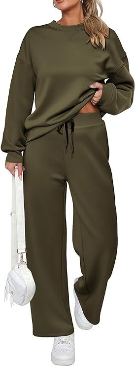 Damen nan zweiteiliges French-Terry Lounge-Set mit oversized Rundhals-Pullover und weitem Highwaist-Jogger Shop Nory