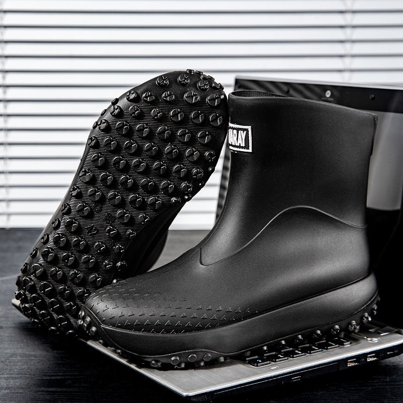 Unisex Wasserdichte Kurz-Gummistiefel mit rutschfester Noppenlaufsohle und wärmeisolierender Innensohle Shop Nory