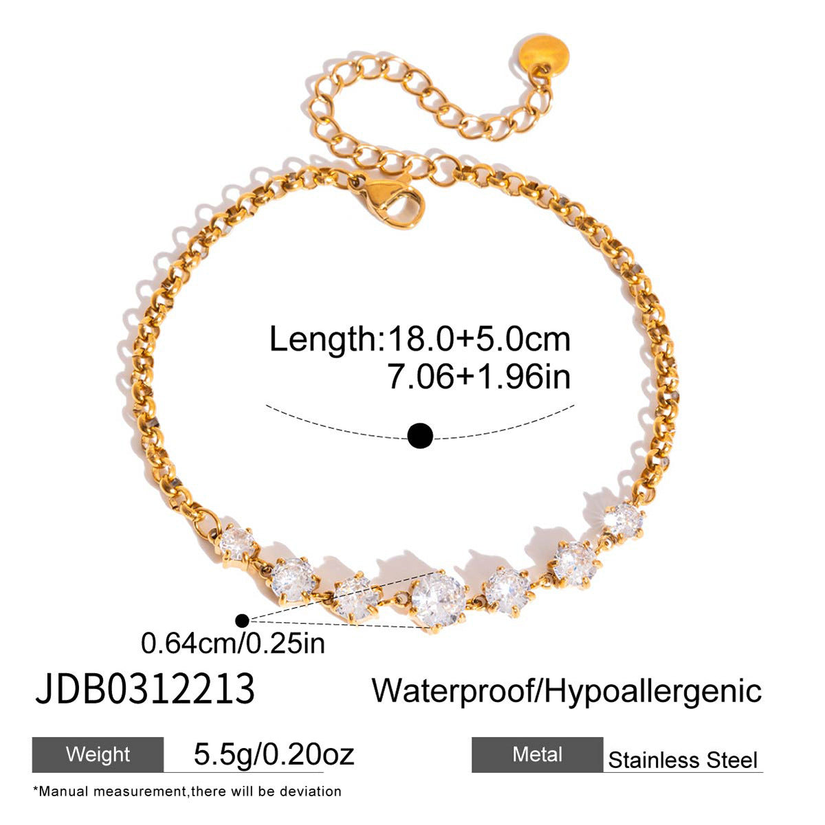 Damen Armband mit funkelnden Zirkonia und verstellbarem Verschluss Shop Nory
