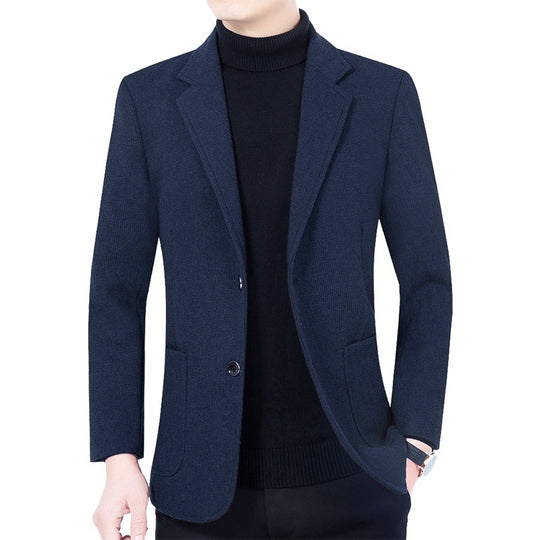 Herren Strukturierter Strickblazer mit Reverskragen und aufgesetzten Taschen Shop Nory