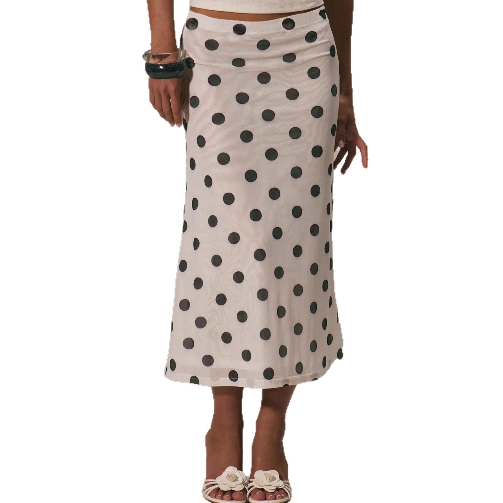 Damen Eleganter Maxirock mit Punkten