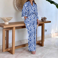 Blau mit Print