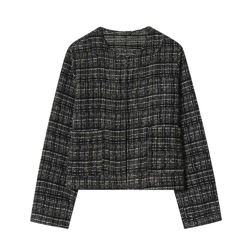 Damen Boxy-Tweedjacke im Bouclé‑Look mit verdeckter Knopfleiste und kastiger Silhouette Shop Nory