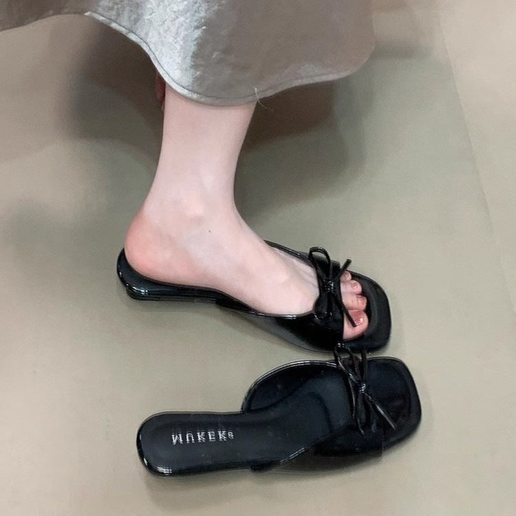Damen elegante Slingback-Sandalen mit verspieltem Schleifen-Detail