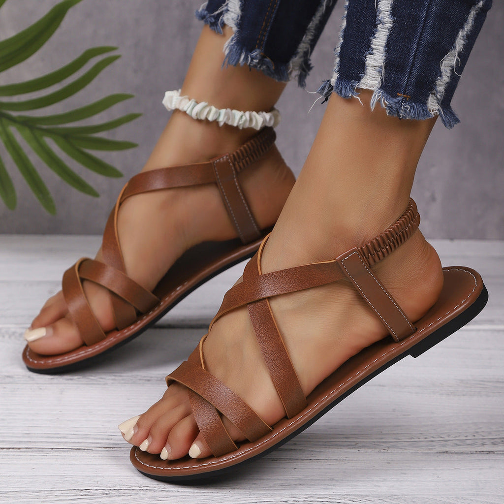 R&B | Crisscross Flache Sandalen mit Rutschfester Riemen