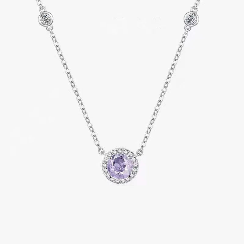 Damen Halskette mit funkelndem pinkem Stein Shop Nory