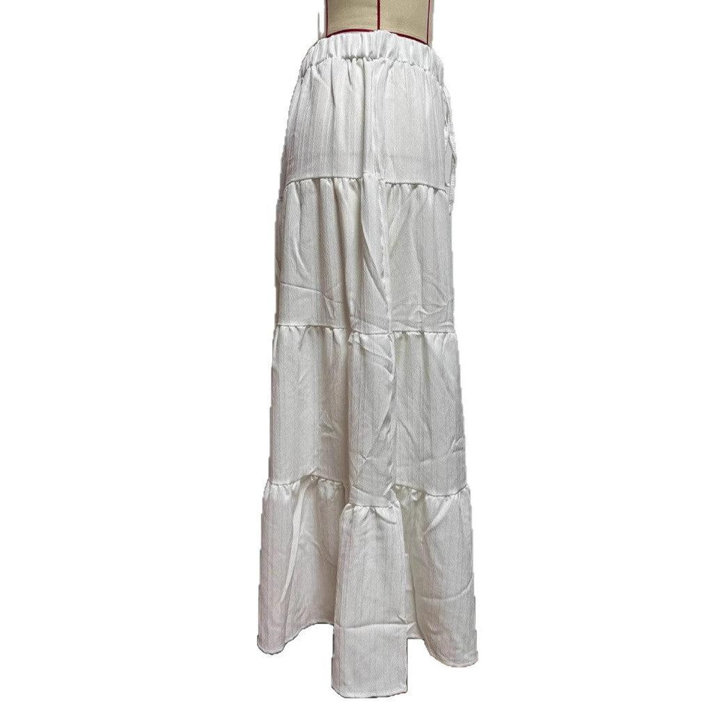 Damen Maxi-Rock mit lässigem Volant-Design und elastischem Bund