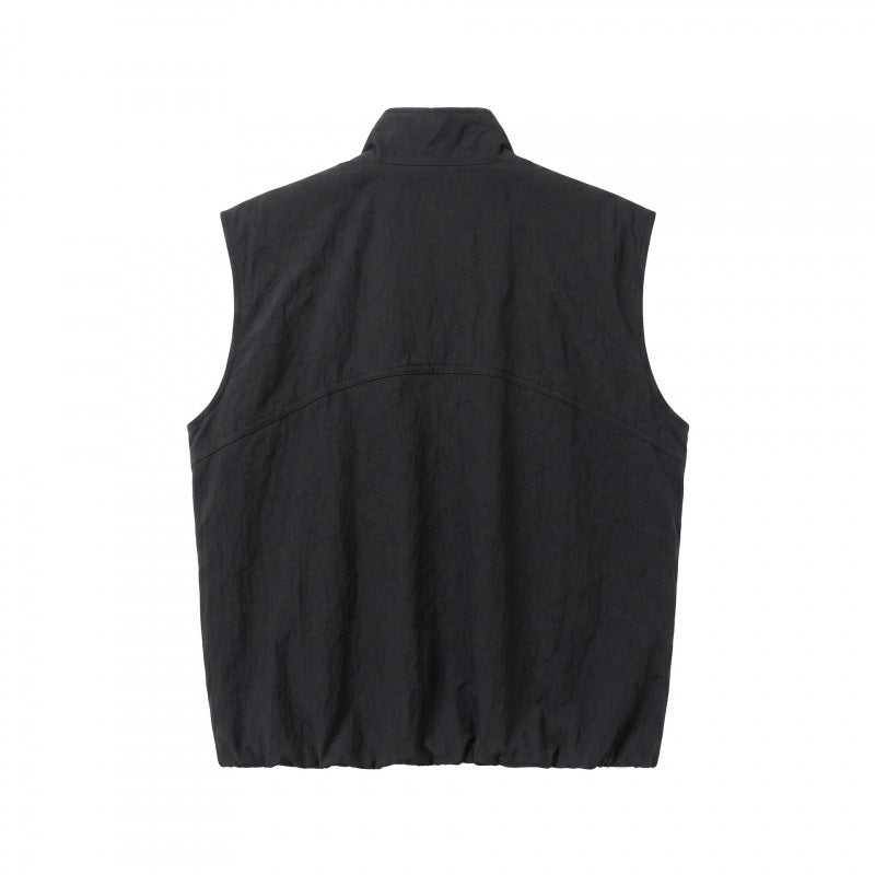 Unisex Kastenförmige wattierte Ärmellose Weste mit hohem Stehkragen, verdeckter Druckknopfleiste und Pattentaschen Shop Nory