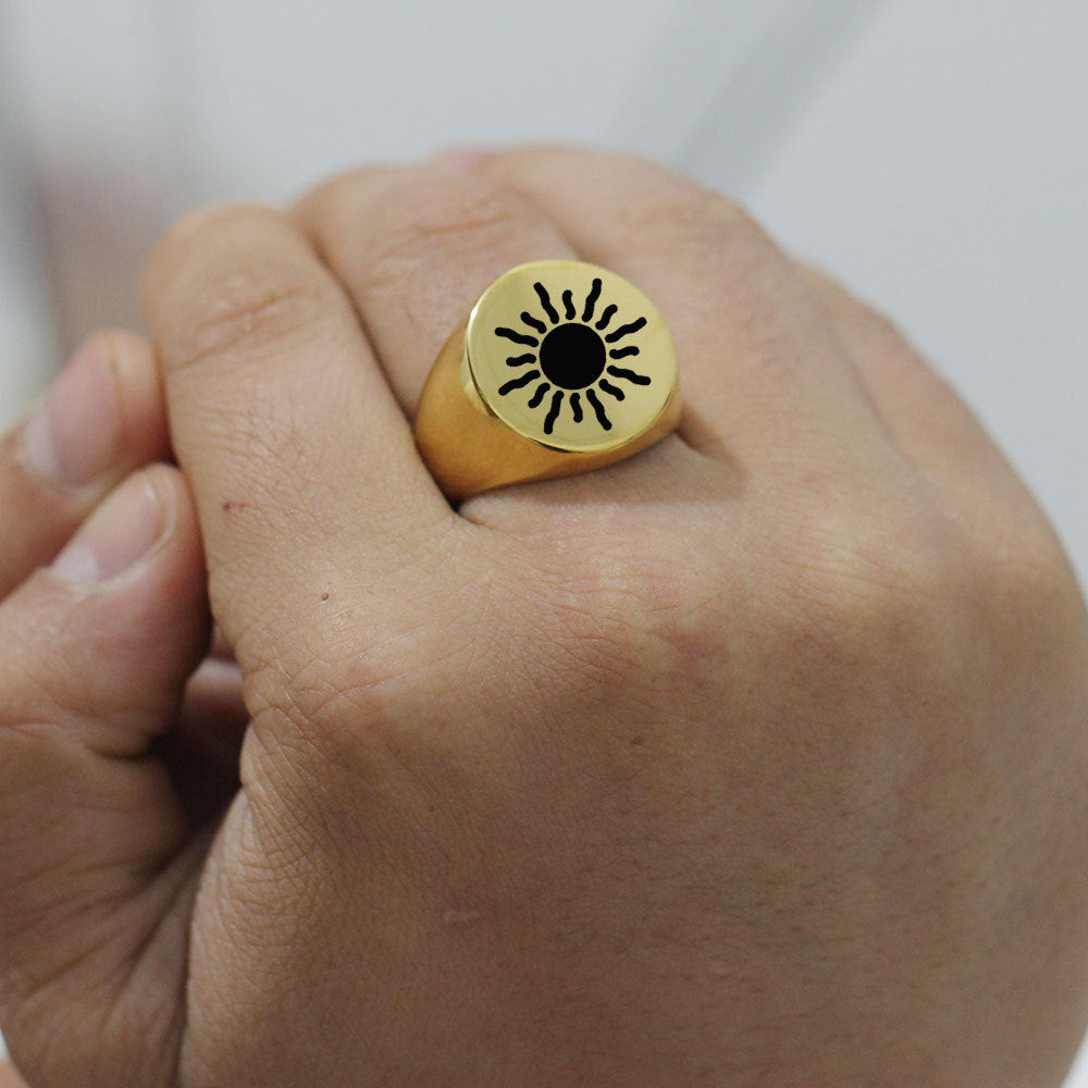 Damen Siegelring mit kunstvollem Sonnendesign Shop Nory