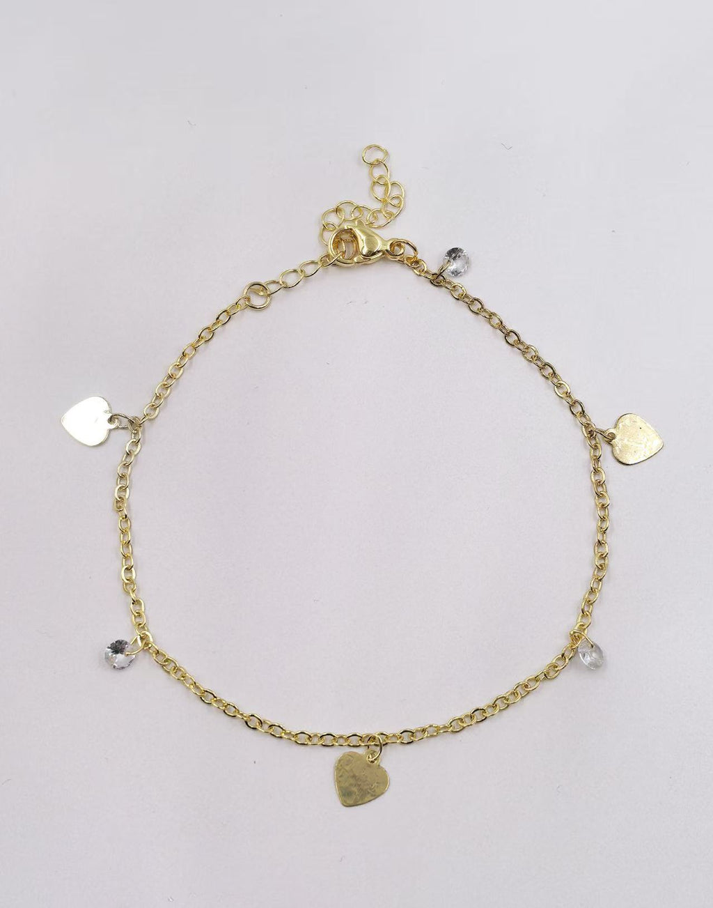 Damen Fußkettchen mit funkelnden Kristallanhängern und zartem Golddesign Shop Nory
