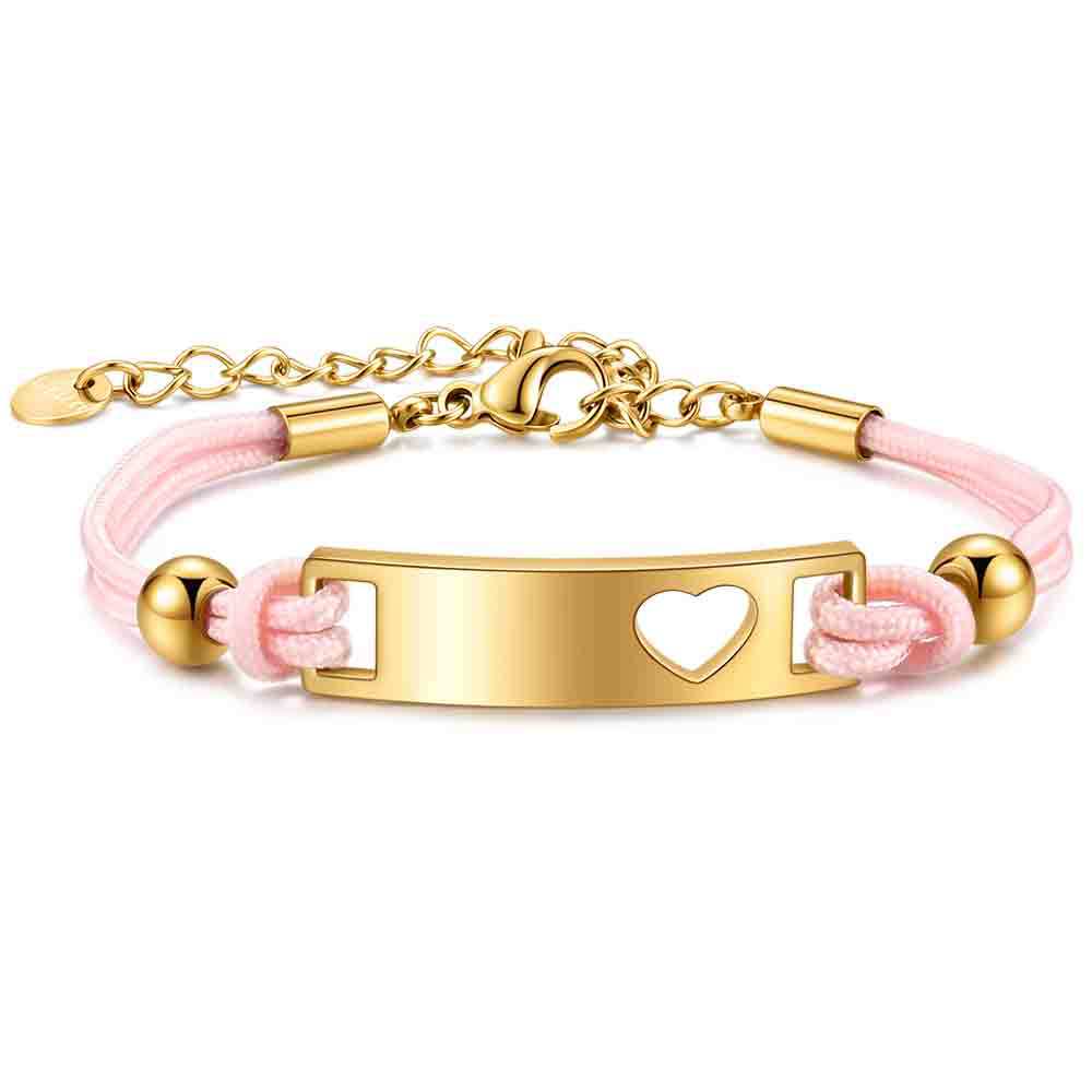 Damen Armband mit personalisiertem Herzanhänger und verstellbarem Verschluss Shop Nory