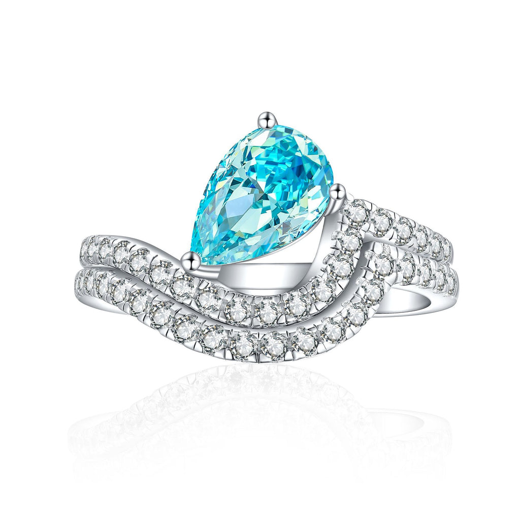 Damen Eleganter Ring mit tropfenförmigem Stein und funkelnden Zirkonia Shop Nory