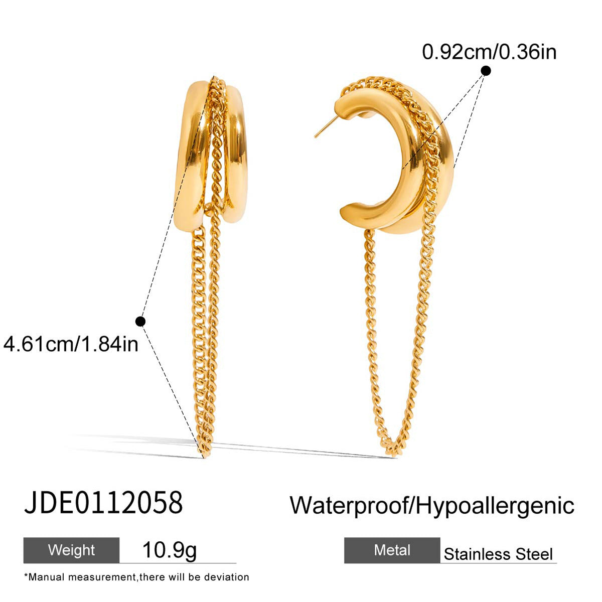 Damen Ohrhänger mit eleganter Kettenverarbeitung und hypoallergenen Eigenschaften Shop Nory