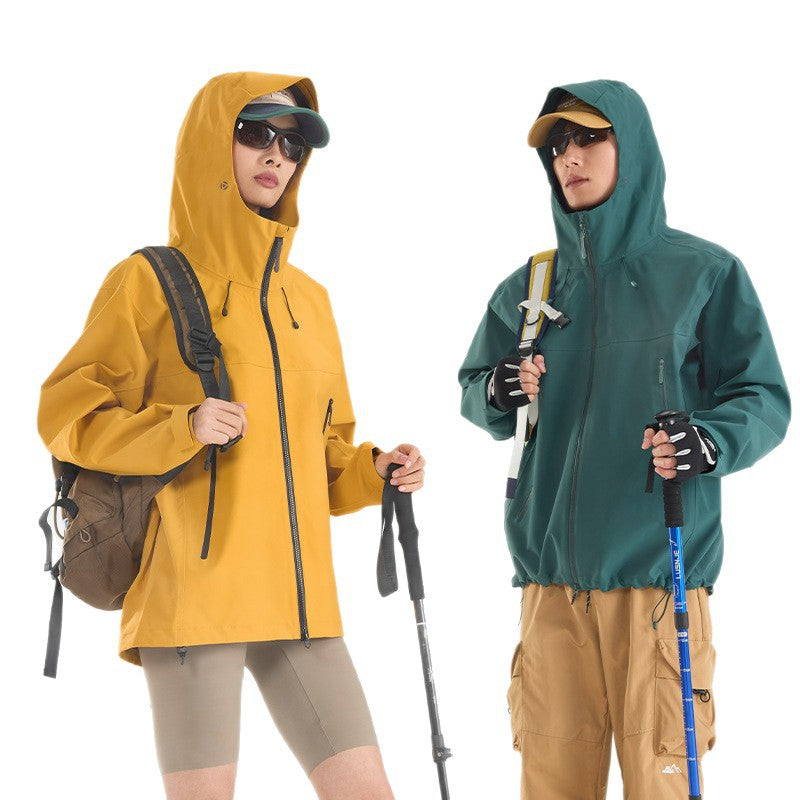 Damen Leichte technische Regenjacke im Oversize-Utility-Schnitt mit verstellbarer Kapuze Shop Nory