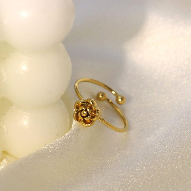 Damen Offener Ring mit floralen Akzenten Shop Nory