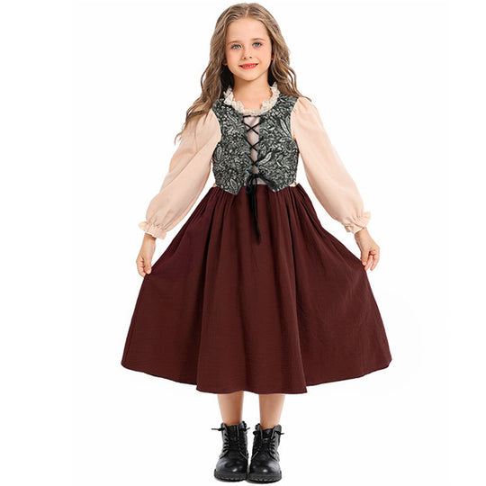 Unisex nan Kinderkostüm Set mit bestickter Paisley-Weste und Rüschenbluse Shop Nory