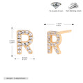 Damen Ohrstecker aus 925 Sterling Silber mit luxuriösem Zirkonbuchstaben R Shop Nory