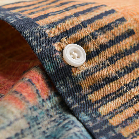 Herren Gemustertes Langarm-Hemd im Patchwork-Look aus leichtem Baumwollmix Relaxed Fit Shop Nory