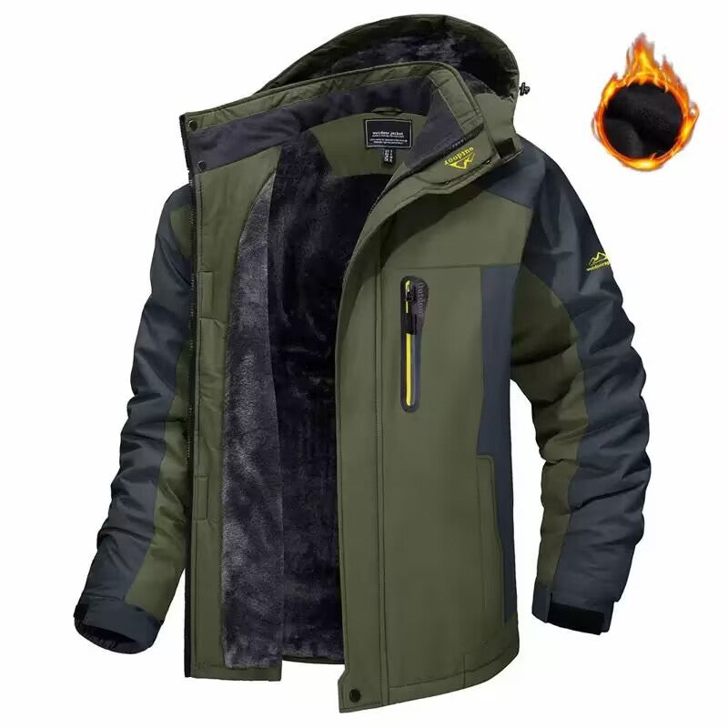 Herren Trekkingparka mit warmem Teddyfutter, abnehmbarer Kapuze und wasserdichter Softshell-Außenschicht Shop Nory